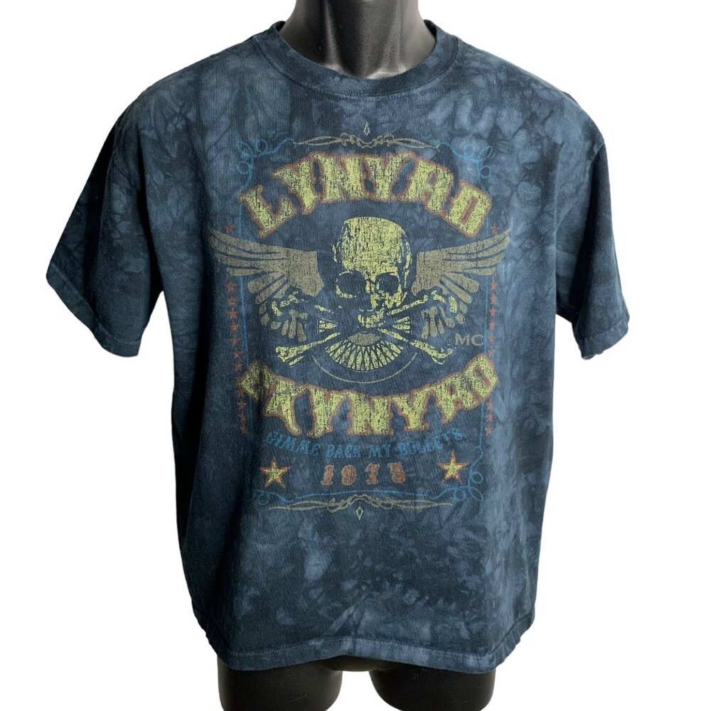 2007 Liquid Blue Lynyrd Skynyrd T Shirt M Blue Tie Dye Crewneck Short Sleeves